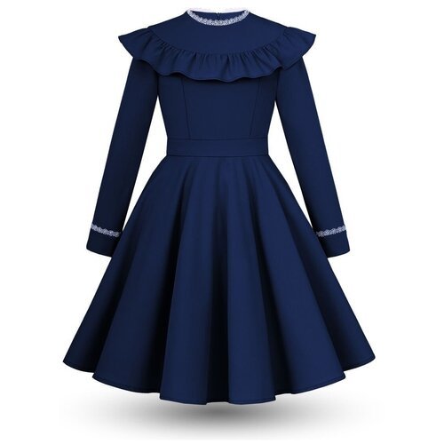 Купить Школьное платье Alisia Fiori, размер 128-134, белый, синий
Школьное изысканное п...