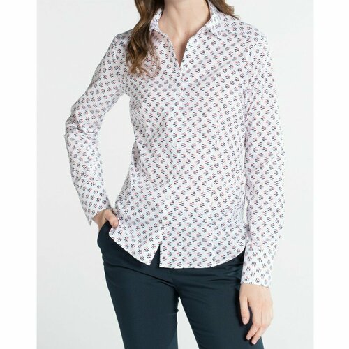 Купить Блуза Eterna, размер 34, белый
Женская блузка белого цвета с сине-красным рисунк...