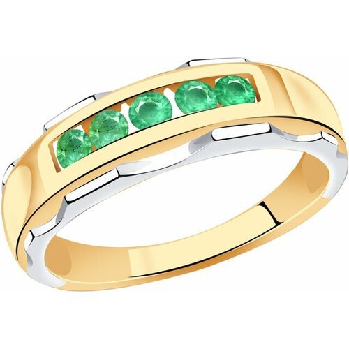 Купить Кольцо Diamant online, золото, 585 проба, изумруд, размер 17.5, зеленый
<p>В наш...