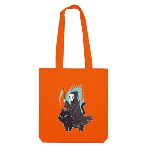 Купить Сумка Us Basic, оранжевый
Название принта: Смерть на чёрном коте - Grim Reaper C...