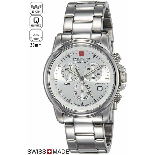 Купить Наручные часы Swiss Military Hanowa Chronographs, серебряный
Швейцарские мужские...