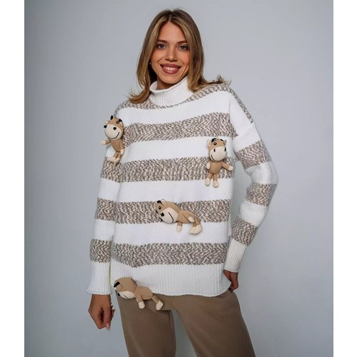 Купить Свитер DommoD, размер 44-50, коричневый, бежевый
Женский свитер оверсайз для сти...