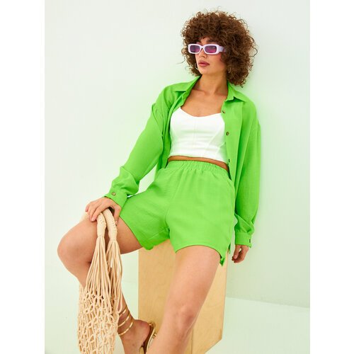 Купить Костюм, размер 42-44, зеленый
Говорим костюм женский летний с шортами и сразу пр...