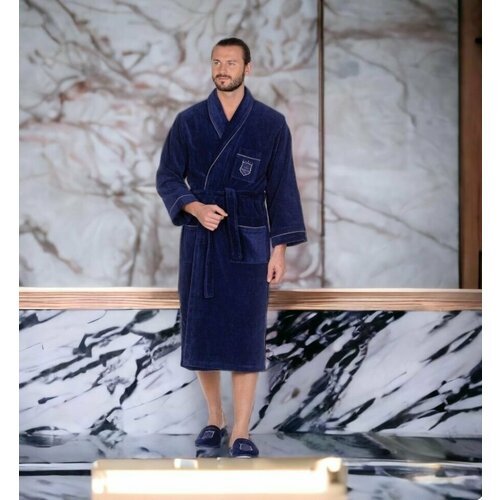 Купить Халат Maison D'or, размер S, синий
Классический мужской халат ведущего турецкого...