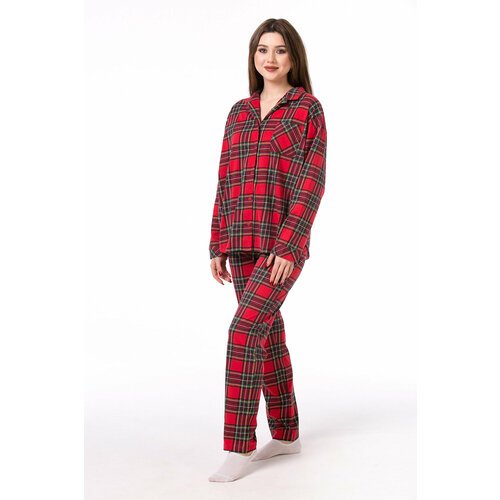 Купить Пижама ОДДИС, размер 46, красный
Пижама женская на пуговицах, с мягким воротнико...