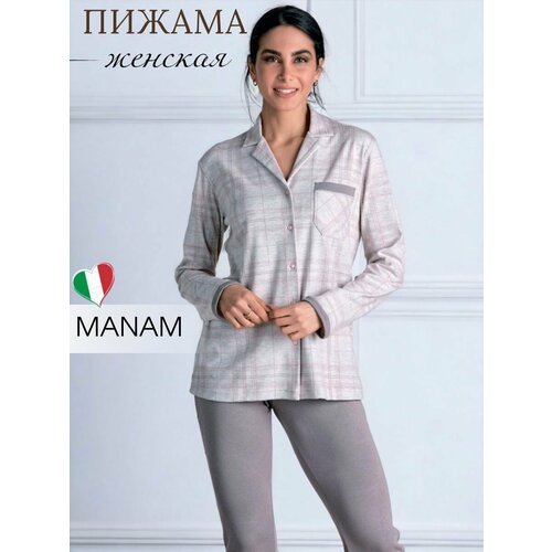 Купить Пижама MANAM, размер 52, серый, бежевый
Уютная пижама бренда Manam сшита из каче...