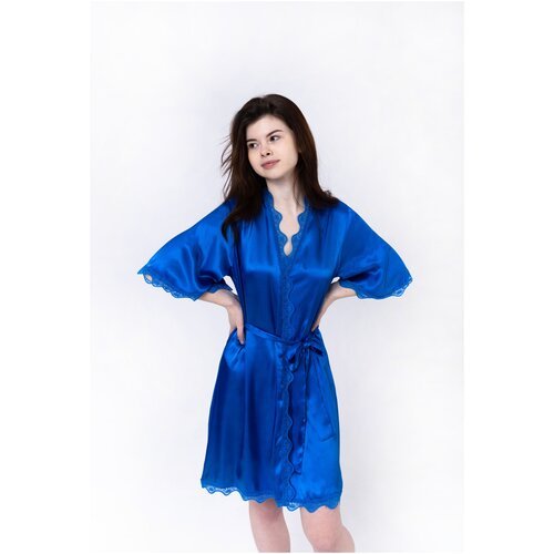 Купить Халат Mar Bin, размер 48-50, синий
Атласный Женский халат с поясом - одна из сам...