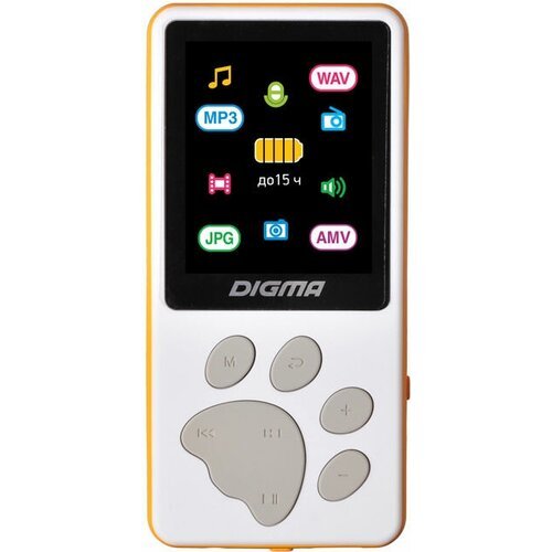 Купить MP3 плеер Digma S4 flash 8ГБ белый/оранжевый
MP3 плеер Digma S4 flash 8ГБ белый/...