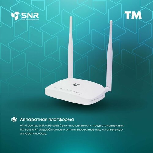 Купить Wi-fi роутер SNR-CPE-W4N (rev.N) 2.4ГГЦ
Маршрутизатор предназначен для проводног...
