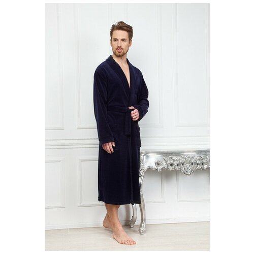 Купить Халат Monti, размер 48, синий
Облегченная модель мужского халата в благородно-си...