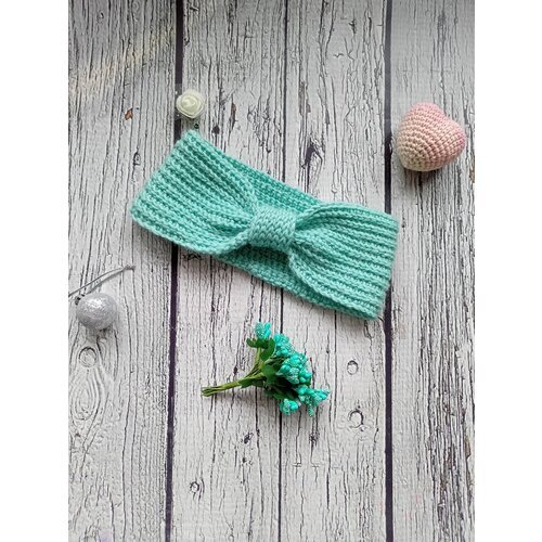 Купить Шапка, размер 40-45, зеленый
Вязаная повязка для девочек идеально подходит для в...