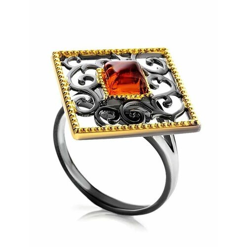 Купить Кольцо, янтарь, безразмерное, коричневый, серебряный
Изысканное кольцо из чернён...