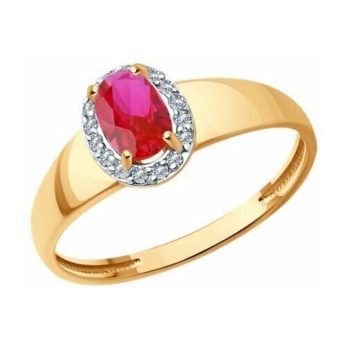 Купить Кольцо Diamant online, золото, 585 проба, корунд, фианит, размер 17
<p>В нашем и...