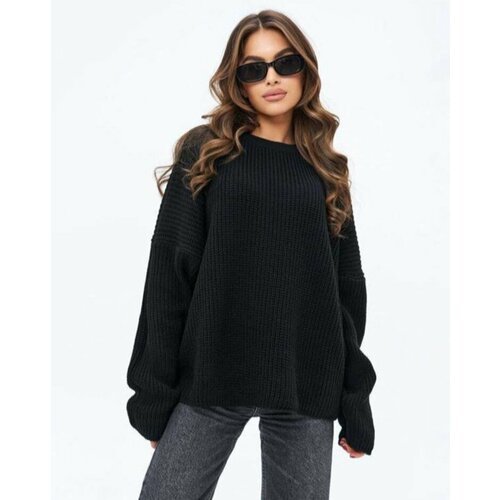 Купить Пуловер, размер оверсайз, черный
Джемпер трикотажный - стильный и теплый элемент...