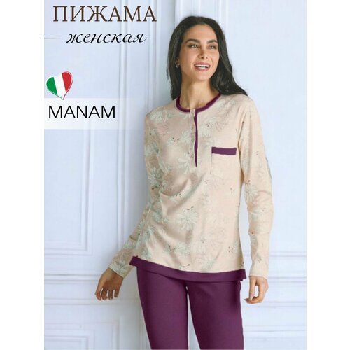 Купить Пижама MANAM, размер 48, бежевый, фиолетовый
Уютная пижама бренда Manam сшита из...