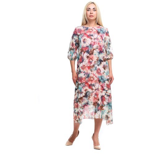 Купить Платье Olsi, размер 64, розовый
Воздушное летнее платье длиной до середины голен...
