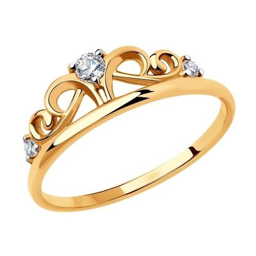 Купить Кольцо Diamant, красное золото, 585 проба, фианит, размер 17
Кольцо из золота с...