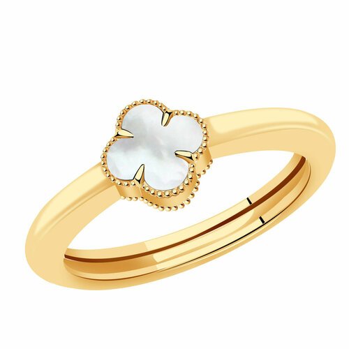 Купить Кольцо Diamant online, белое золото, 585 проба, перламутр, размер 16, белый
<p>В...