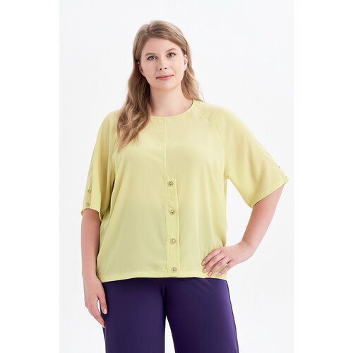 Купить Блуза Olsi, размер 60, желтый
Нежная женская блузка больших размеров, выполнена...