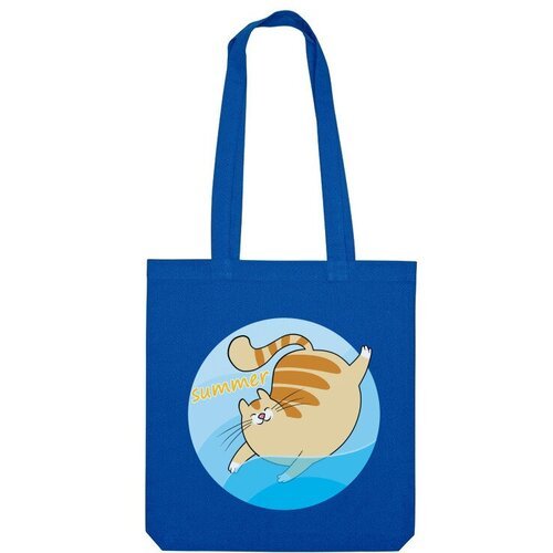 Купить Сумка Us Basic, синий
Название принта: Счастливый кот купается в море(океане, ре...