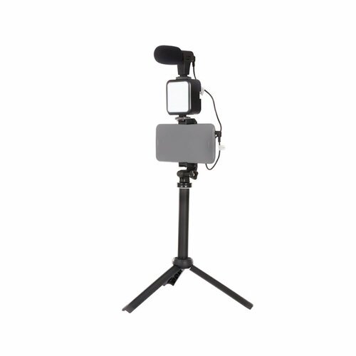 Купить Монопод-трипод с лампой и микрофоном для блогеров KIT-06LM (черный)
Предназначен...
