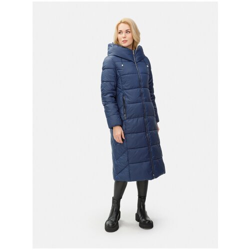Купить Куртка MFIN, размер 36(46RU), синий
Утепленное пальто прямого кроя застегивается...