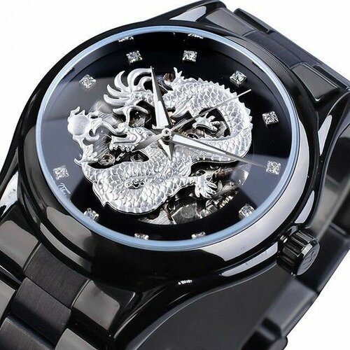 Купить Наручные часы Forsining, серебряный, черный
Часы наручные Forsining с драконом<b...