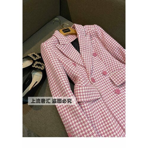 Купить Пиджак , размер L, розовый, белый
Женский пиджак с узором гусиная лапка - это ун...