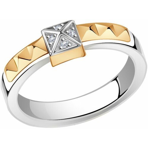 Купить Кольцо Diamant online, золото, 585 проба, фианит, керамика, размер 16
Золотое ко...