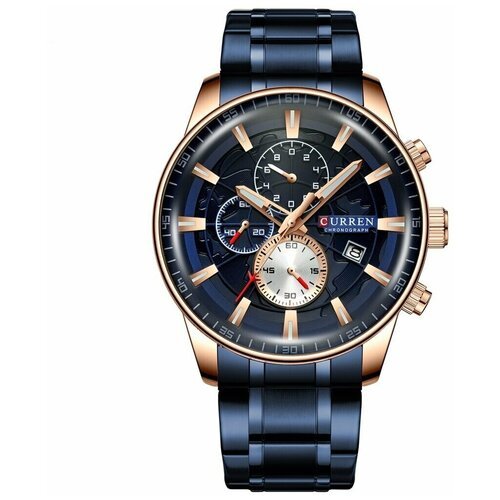 Купить Наручные часы CURREN, синий, золотой
<ul><li>Мужские наручные часы-хронограф на...