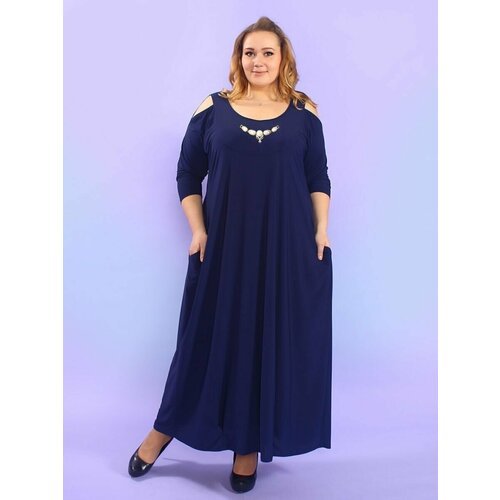 Купить Сарафан Magesty, размер 68-70, синий
Длинное платье из струящегося трикотажа тём...