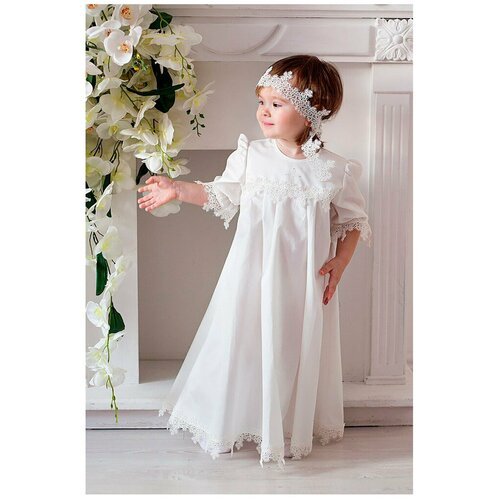 Купить Крестильное платье Makkaroni Kids , размер 9-12 , белый
Крестильное набор для де...