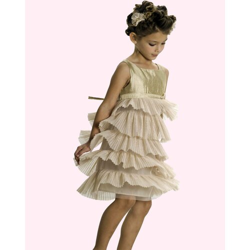 Купить Школьное платье, размер 110, золотой
Платье для девочек водопад Biscotti: стиль...