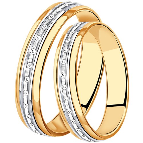 Купить Кольцо обручальное Diamant online, золото, 585 проба, размер 17.5
Золотое обруча...