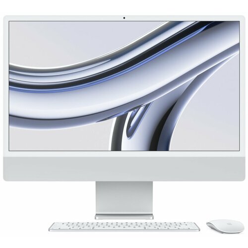 Купить Apple iMac 24" Retina 4,5K, M3 (8C CPU, 10C GPU, 2023), 8 ГБ, 256 ГБ SSD, серебр...