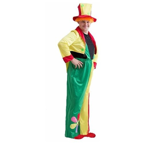 Купить Карнавальный костюм "Клоун", шляпа с волосами, комбинезон, пиджак, р.50-54 25574...