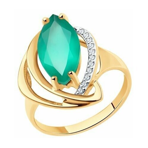 Купить Кольцо Diamant online, золото, 585 проба, фианит, агат, размер 18.5
<p>В нашем и...