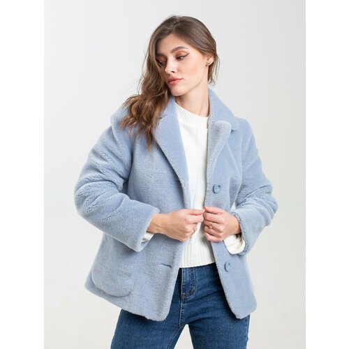 Купить Куртка, размер 40, голубой
Куртка чебурашка эко шуба тедди женская укороченная з...