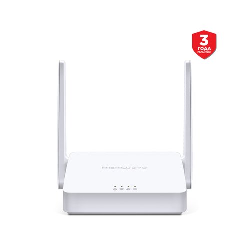 Купить Wi-Fi роутер с двумя антеннами Mercusys, 300 Мбит/с
крепление на стену, Интернет...