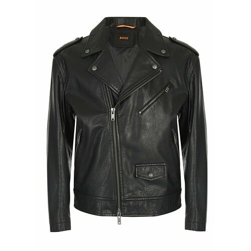 Купить Куртка BOSS, размер 50, черный
Кожаная мужская куртка в байкерском стиле из нату...