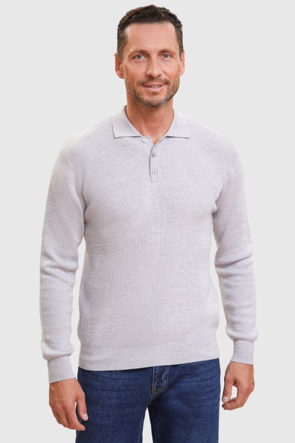 Купить Kanzler Пуловер-поло из шерсти
Изысканный светло-серый пуловер-поло KANZLER из ш...