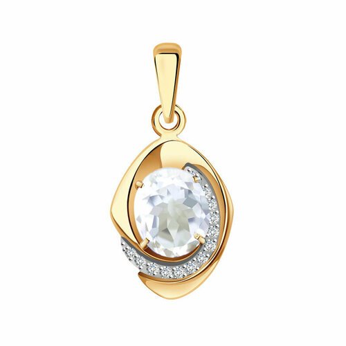 Купить Подвеска Diamant online, золото, 585 проба, горный хрусталь, фианит
<p>В нашем и...