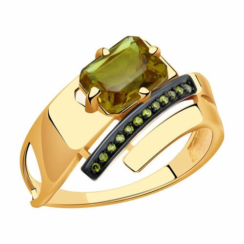 Купить Кольцо Diamant online, золото, 585 проба, фианит, султанит, размер 19.5
<p>В наш...