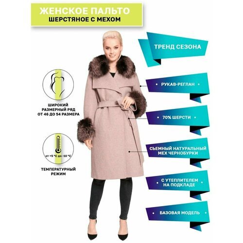 Купить Пальто Prima Woman, размер 48, бежевый
Женское демисезонное пальто -незаменимая...