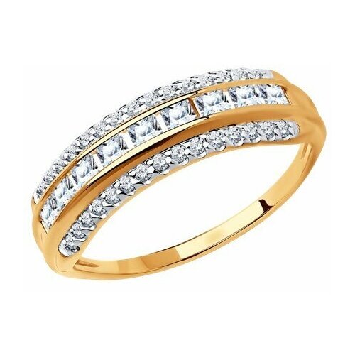 Купить Кольцо Diamant online, золото, 585 проба, фианит, размер 17.5
Золотое кольцо 277...