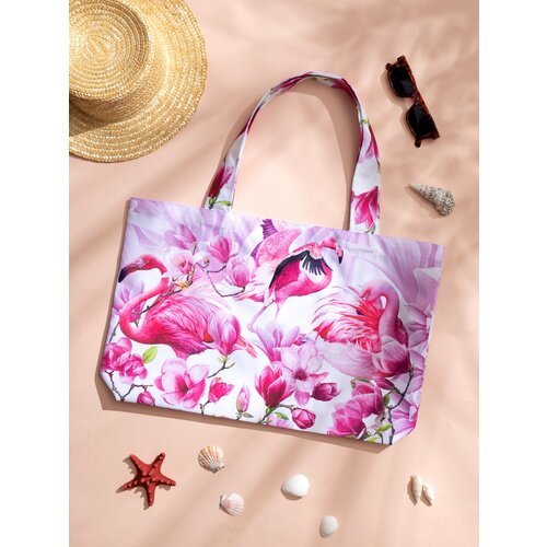 Купить Сумка MF, розовый, белый
Большая женская пляжная сумка с принтом от бренда MF -...