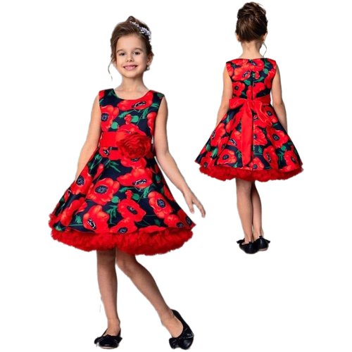 Купить Платье Laura, размер 122, красный
Нарядное детское платье для девочки.<br>Дополн...