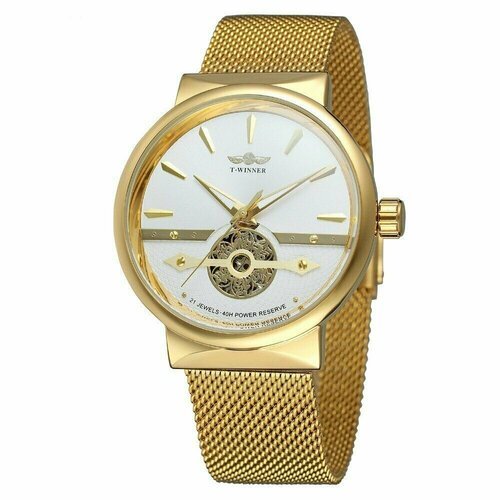 Купить Наручные часы WINNER, белый, золотой
-Корпус часов из нержавеющей стали делает ч...
