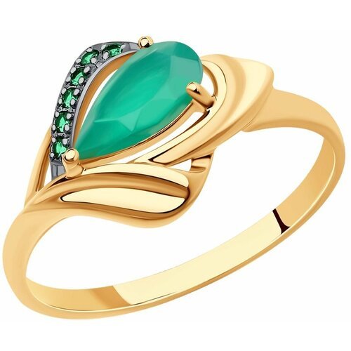 Купить Кольцо Diamant online, золото, 585 проба, агат, фианит, размер 18.5
<p>В нашем и...