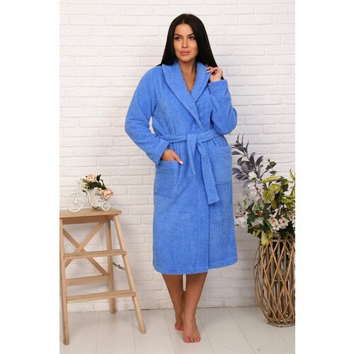 Купить Халат Баракат-Текс, размер 58, светло-синий
Махровый женский халат изготовлен из...